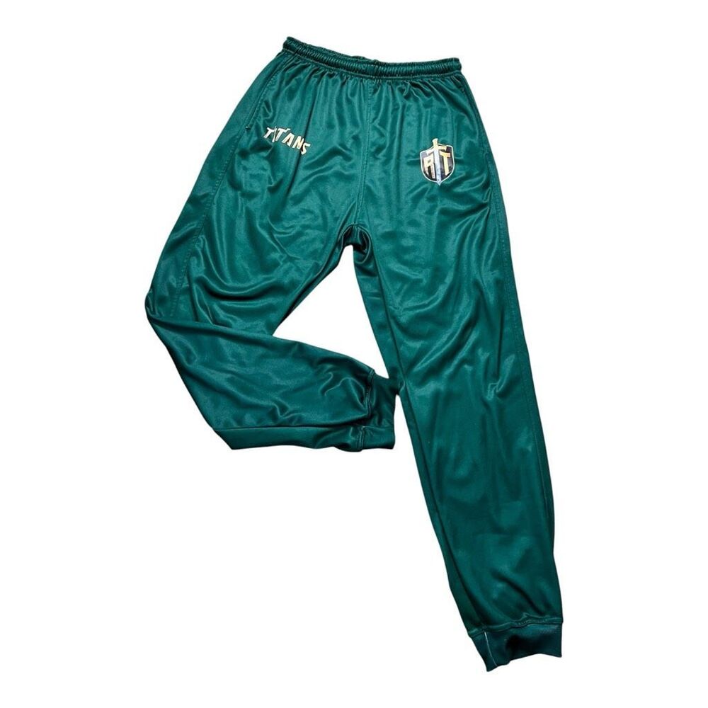 Men Green Royal T Titans Logo Fleece Sweatpants Size 3XL Drawstring Athletic